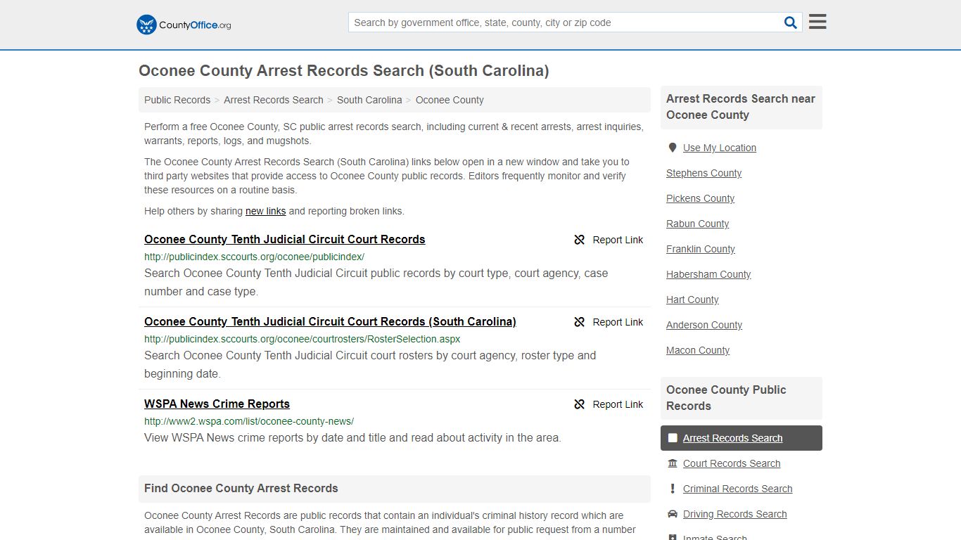 Arrest Records Search - Oconee County, SC (Arrests & Mugshots)